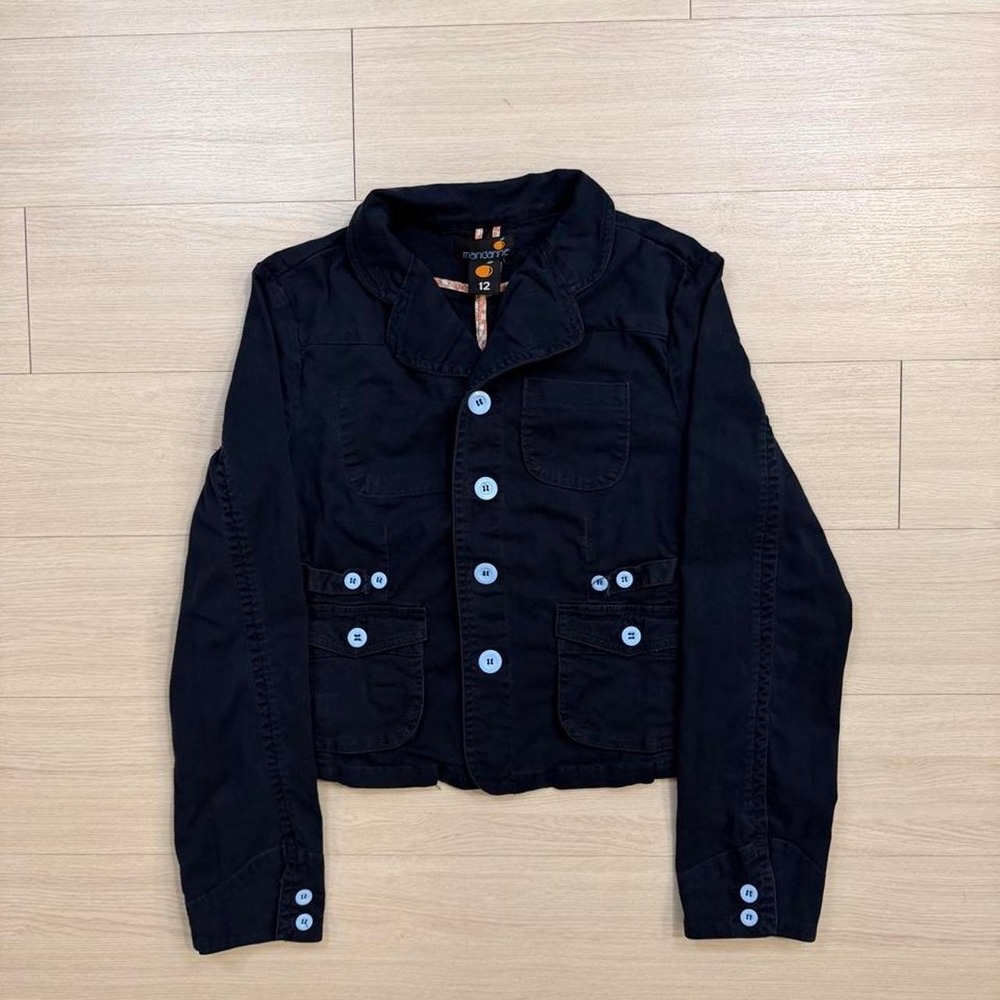Y2K Mandarine Navy Blue Light Blazer Jacket Womens Size 12